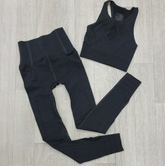 Free People Running Through My Mind Black Large Legging & Top Set Large - Picture 2 of 5